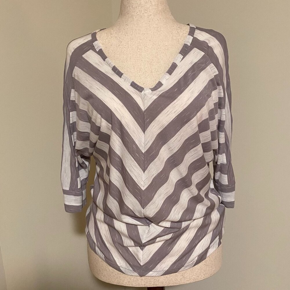 Apt 9 Grey and White Striped Blouse